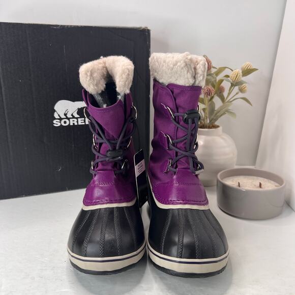 Sorel Yoot Pac Nylon Boot Waterproof Wild Iris/Dark Plum Kids 7 NWB - Picture 2 of 9